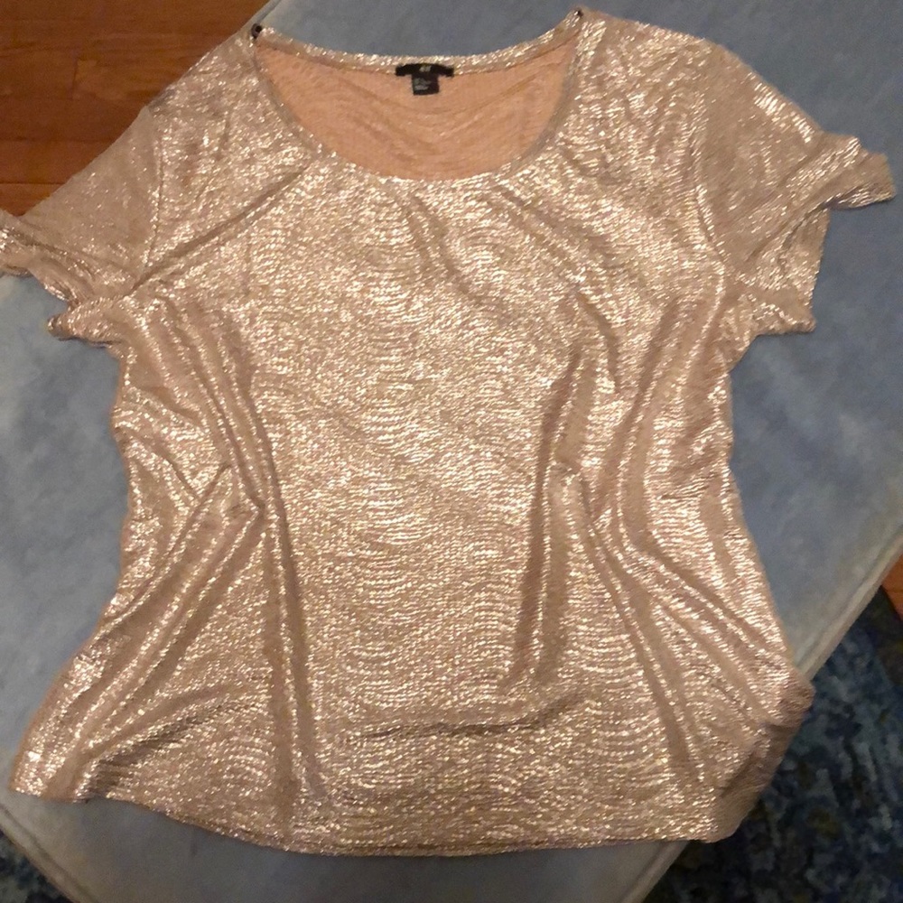 H&M shimmery gold T-shirt